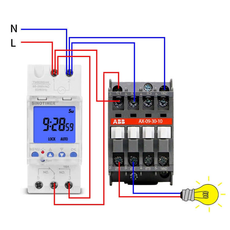 SINOTIMER TM928SAKL 85-265V 16A 1 secondo a 168 ore Interruttore orario elettronico programmabile, 16A