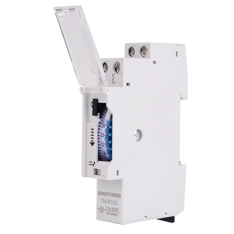 SINOTIMER TM610C 110-250V 16A Temporizzatore meccanico al quarzo 24 ore Relè su guida Din programmabile, TM610C
