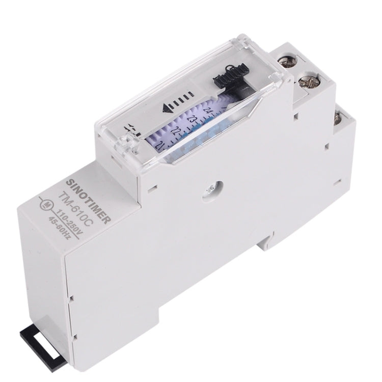 SINOTIMER TM610C 110-250V 16A Temporizzatore meccanico al quarzo 24 ore Relè su guida Din programmabile, TM610C