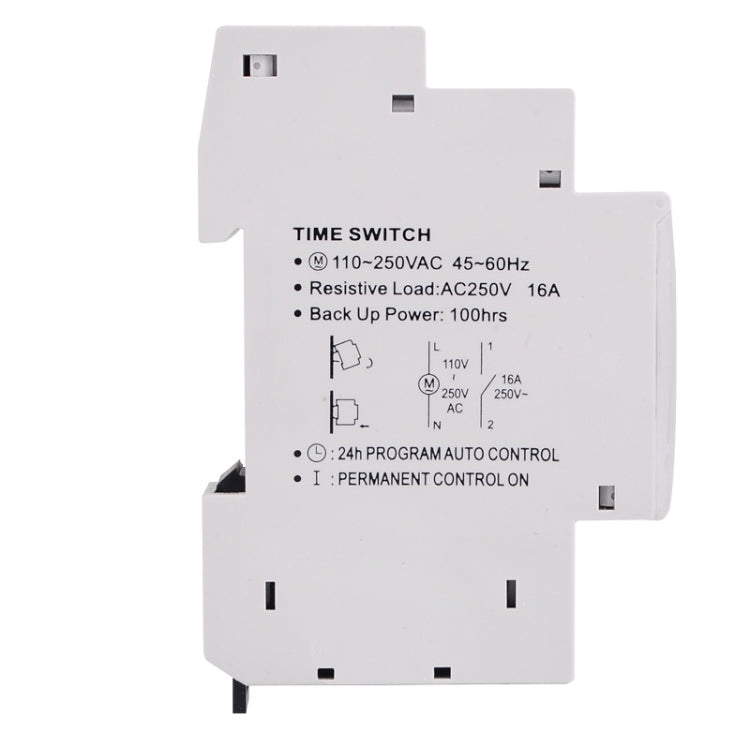 SINOTIMER TM610C 110-250V 16A Temporizzatore meccanico al quarzo 24 ore Relè su guida Din programmabile, TM610C