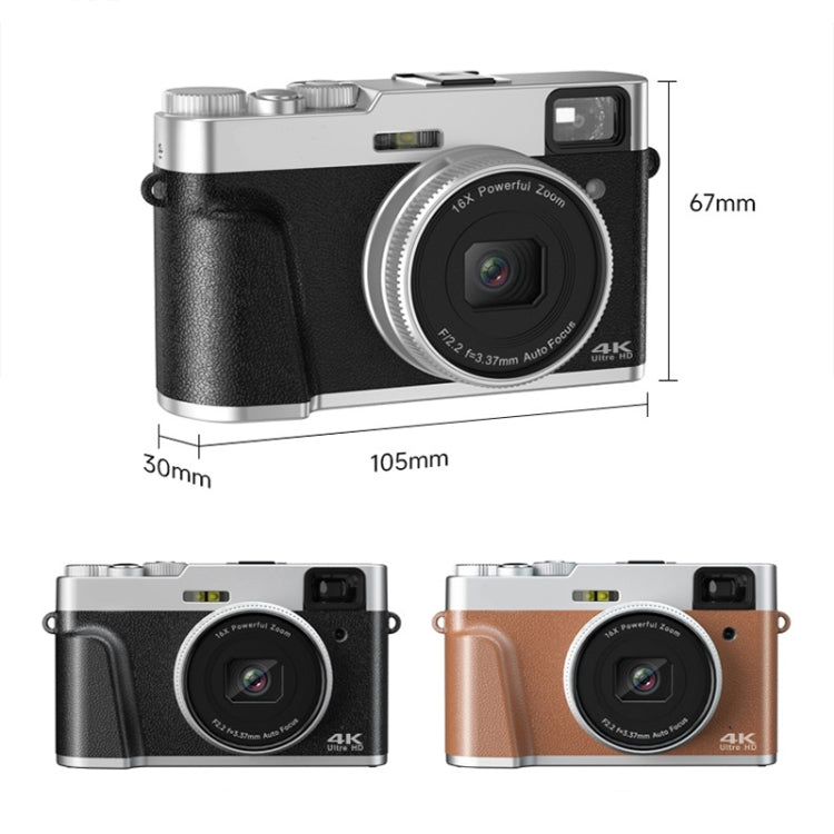 DC202L 2.8 pollici 4K HD 16X Zoom Fotografia Fotocamera digitale Fotocamera reflex domestica, Black EU Plug, Black US Plug, Black UK Plug, Brown EU Plug, Brown US Plug, Brown UK Plug