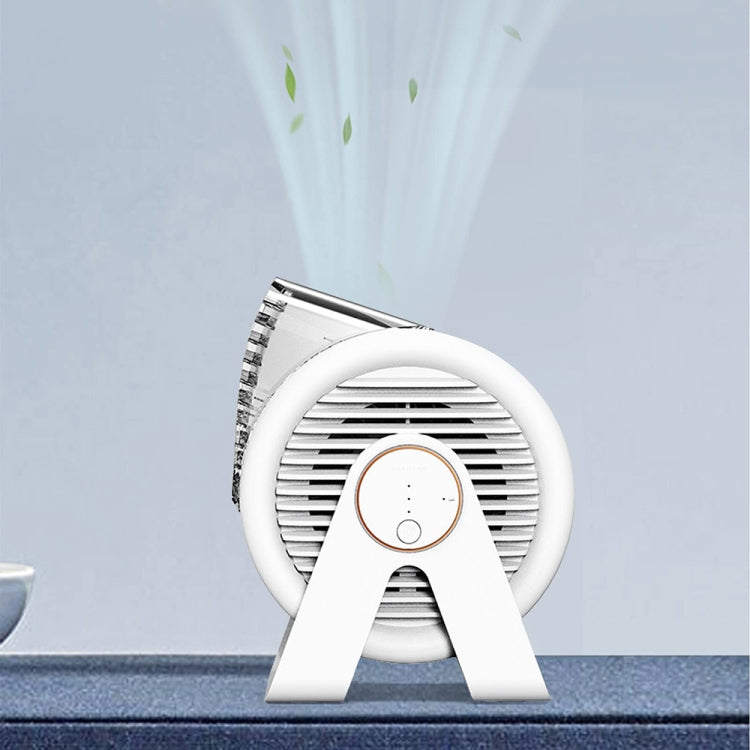 F7 Mini ventilatore portatile da tavolo a forma di chiocciola senza pale per la circolazione dell'aria, F7 (White), F7 (Blue)