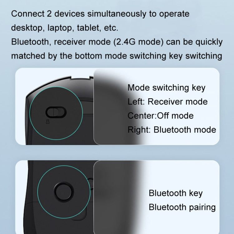 Mouse wireless Rapoo M350G Bluetooth/2.4G per ufficio, desktop, laptop, silenzioso