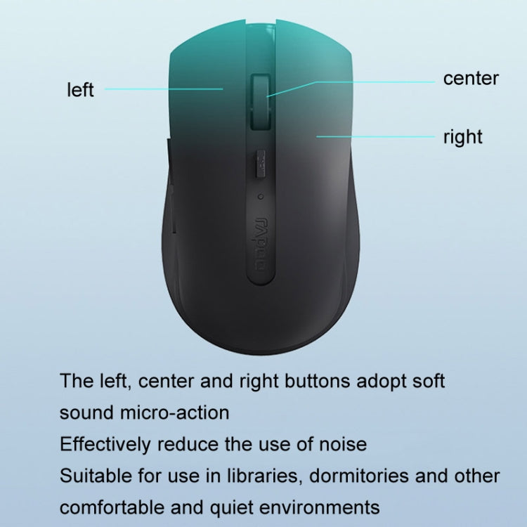 Mouse wireless Rapoo M350G Bluetooth/2.4G per ufficio, desktop, laptop, silenzioso