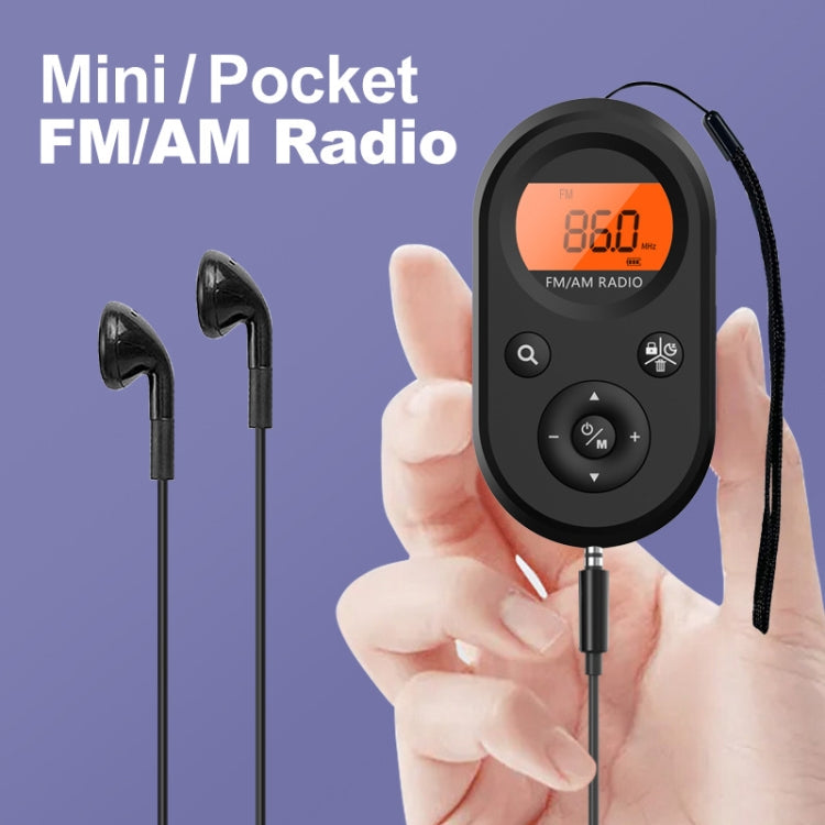 M01 Mini Radio FM/AM Portatile Ricaricabile con Retroilluminazione