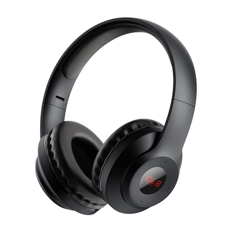 X5 Cuffie radio FM con display digitale portatile e pieghevoli, Charging White, Charging Black, Bluetooth White