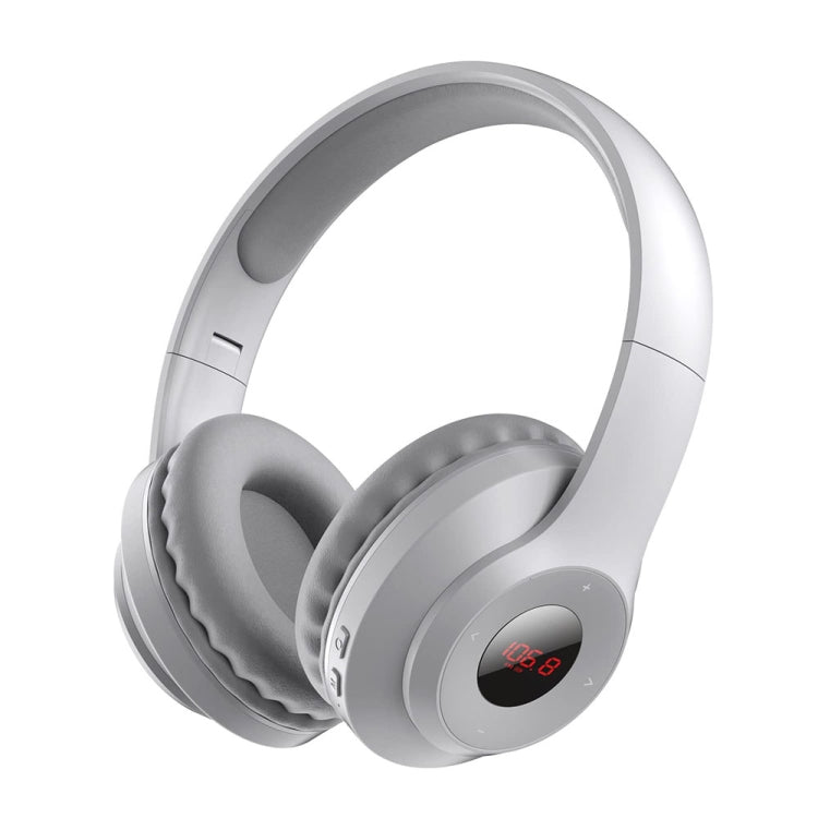 X5 Cuffie radio FM con display digitale portatile e pieghevoli, Charging White, Charging Black, Bluetooth White