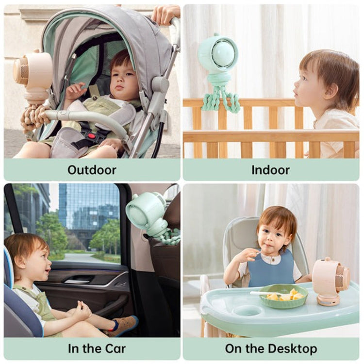 Ventilatore per passeggino JisuLife Life2S Ventilatore per passeggino ad alta velocità con risparmio energetico Mini ventilatore Octopus senza pale con testa oscillante Ventilatore purificatore dell'aria, Life2S