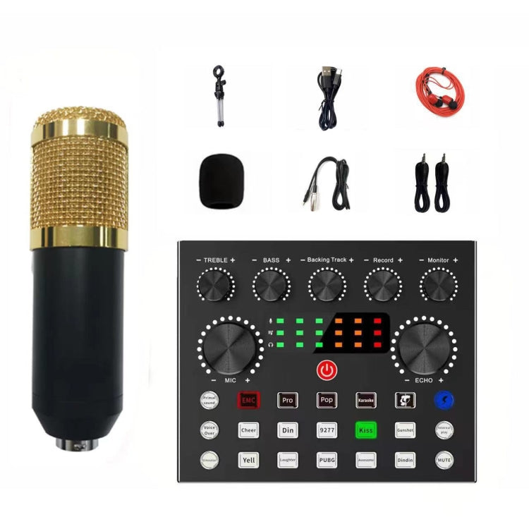 V8S Audio Mixer Live Voice Changer Scheda audio esterna, Black, Gold Triangle Set, Black Triangle Set, Gold Cantilever Set, Black Cantilever Set, Gold Cantilever+Lamp