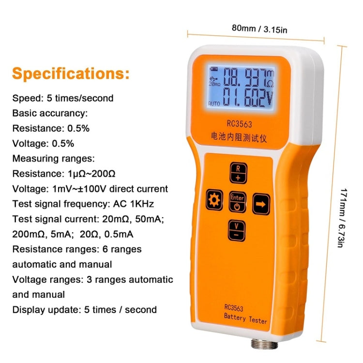 Tester di resistenza interna della tensione della batteria ad alta precisione, Host, Host+Clip, Host+Probe, Host+Clamp, Host+Probe+Clip+Clamp