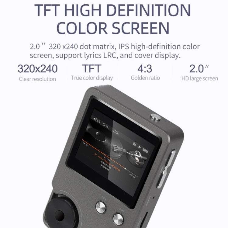 Lettore musicale HIFI Lossless DSD256 MP3 sportivo, Without TF Card, With 64GB TF Card, With 128GB TF Card