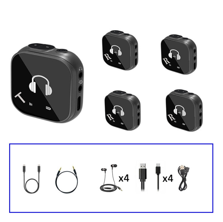 Sistema di monitoraggio wireless in-ear da 5,8 G con trasmettitore e ricevitore per monitoraggio a due auricolari, One To One, One To Two, One To Four