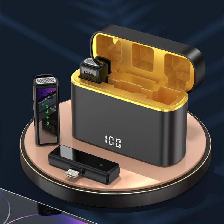 J88 Mini microfono collare wireless con riduzione intelligente del rumore, Type-C, 8 Pin, Type-C + 8 Pin Adapter