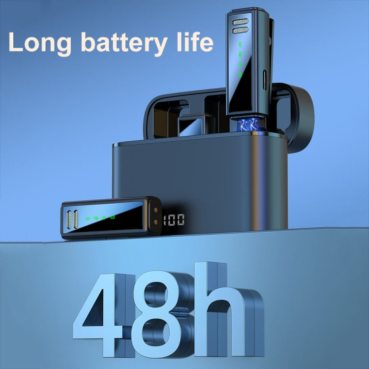J88 Mini microfono collare wireless con riduzione intelligente del rumore, Type-C, 8 Pin, Type-C + 8 Pin Adapter