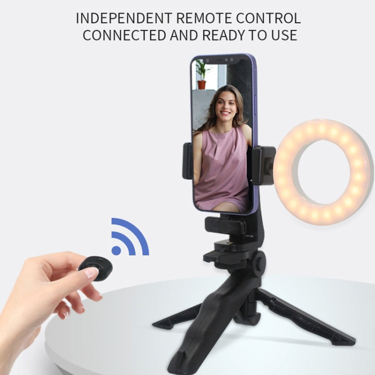Ricevitore da 3,5 mm Microfono Lavalier wireless Set treppiede con luce di riempimento da 9 pollici per fotografia dal vivo, Single Mic, Double Mic