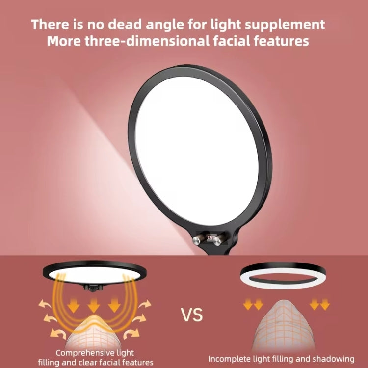 Set di treppiedi per selfie ad anello luminoso a schermo intero da 12,6 pollici per streaming live, 55cm Bracket, 55cm Overhead Shot, 210cm Bracket, 210cm Overhead Shot