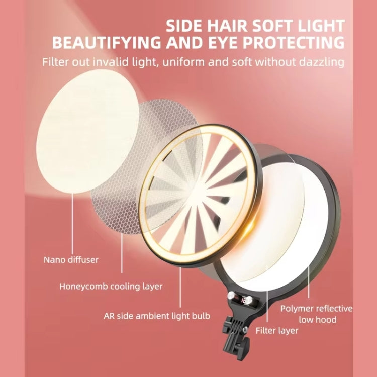 Set di treppiedi per selfie ad anello luminoso a schermo intero da 12,6 pollici per streaming live, 55cm Bracket, 55cm Overhead Shot, 210cm Bracket, 210cm Overhead Shot