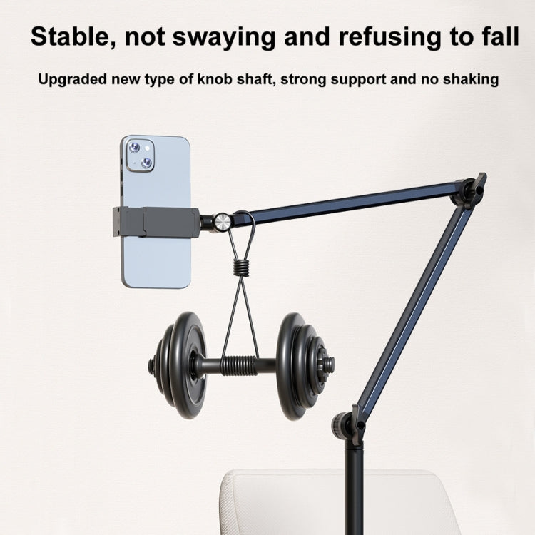 Supporto da pavimento per telefono cellulare da 1,7 m Supporto per riprese dall'alto Supporto pigro retrattile, Only Stand, With Fill Light, With Remote Control, With Control+Light