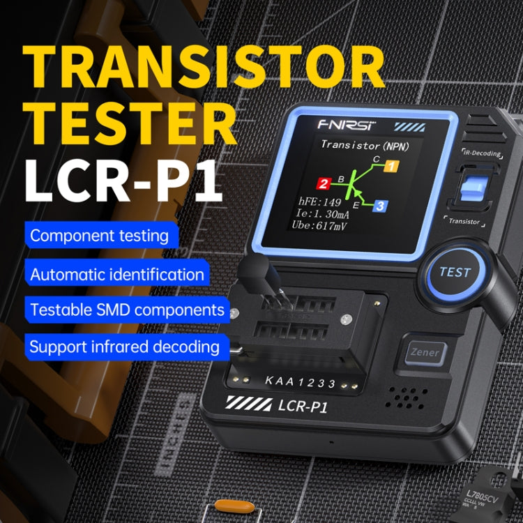FNIRSI LCR-P1 Transistor Tester Strumento di ispezione dei componenti elettronici multifunzionale, LCR-P1