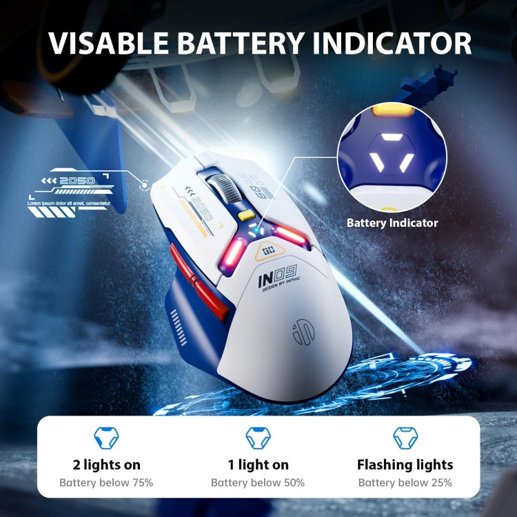 Mouse per computer da ufficio per giochi Bluetooth wireless Inphic IN9 Tri-mode