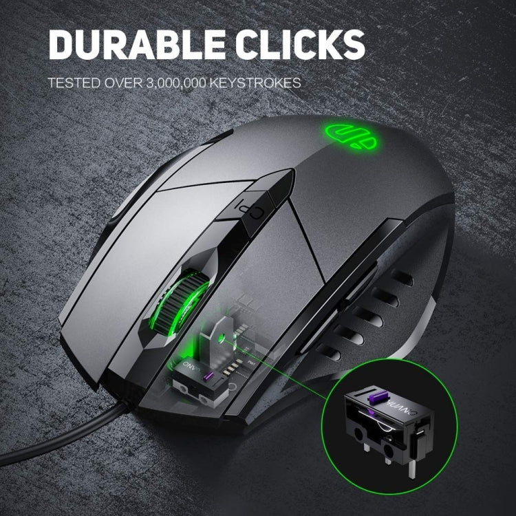 Mouse da gioco per computer Inphic PW1H cablato silenzioso illuminato a 6 pulsanti