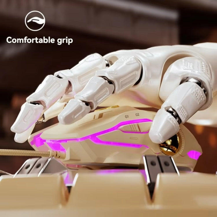 Mouse da gioco cablato Inphic W8 aggiornato con definizione macro emissione di luce mouse per computer muto, W8