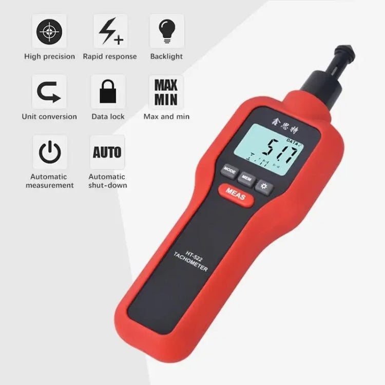 Xinsite HT-522 LCD Tachimetro digitale 100.000 PPM Misuratore di velocità senza contatto, HT-522