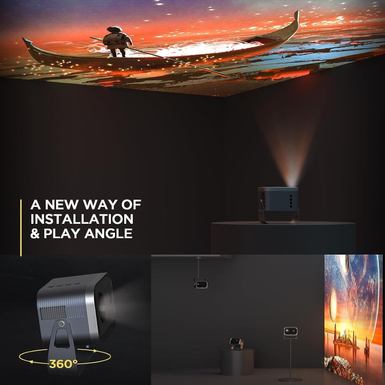 Mini proiettore portatile Smart Home Theater, Android 4K HD Version, Same Screen Version For Mobile Phone