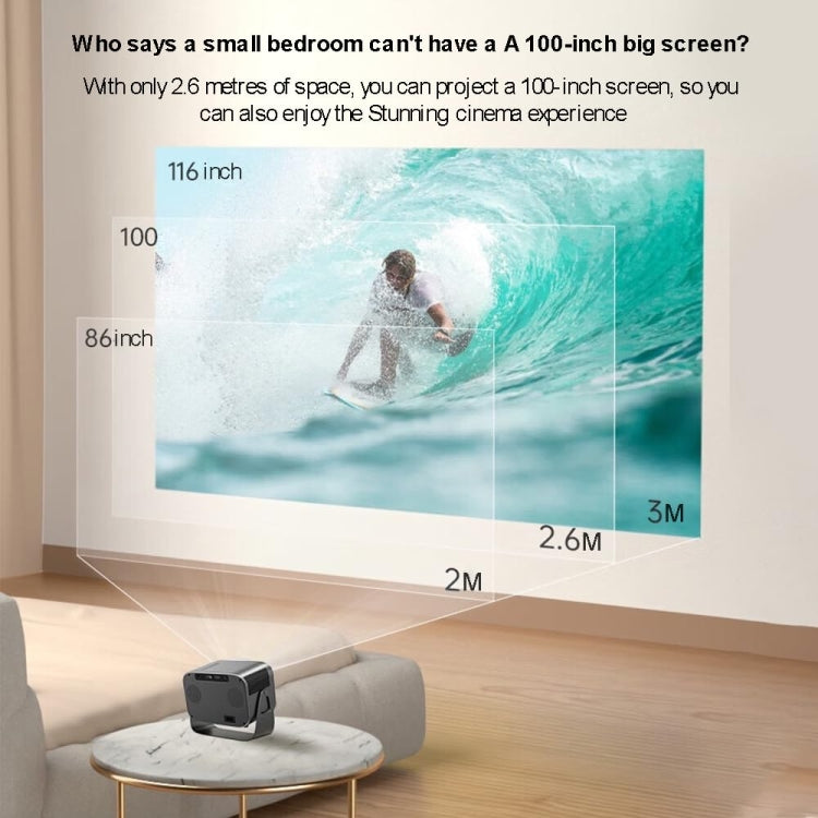 Mini proiettore portatile Smart Home Theater, Android 4K HD Version, Same Screen Version For Mobile Phone