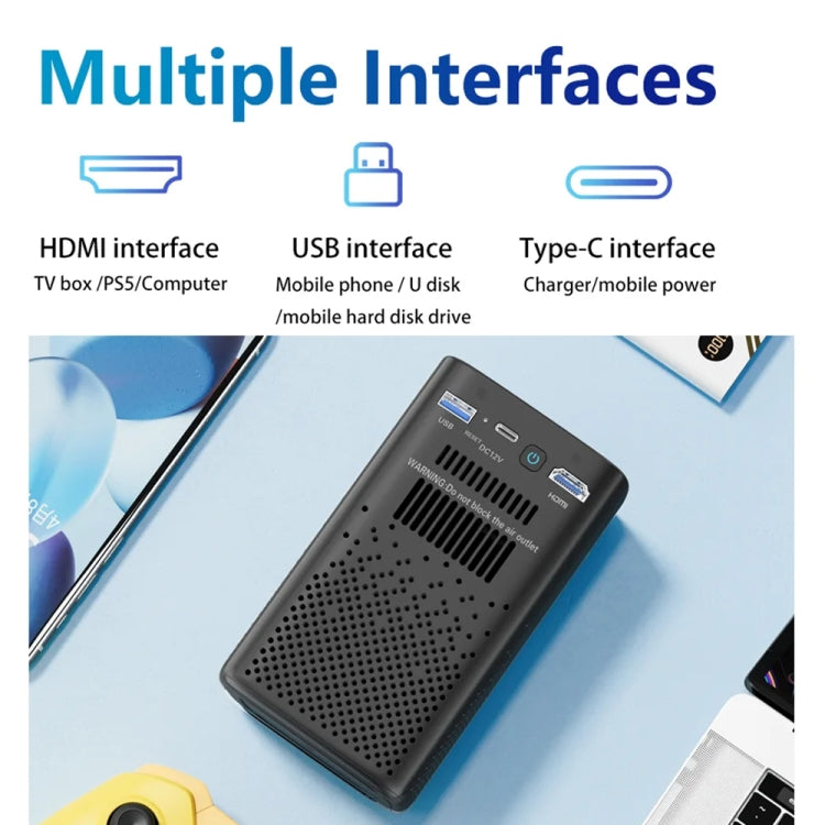 Proiettore musicale domestico 4K HD portatile per esterni TOUMEI C900 con batteria integrata, US Plug, EU Plug, UK Plug
