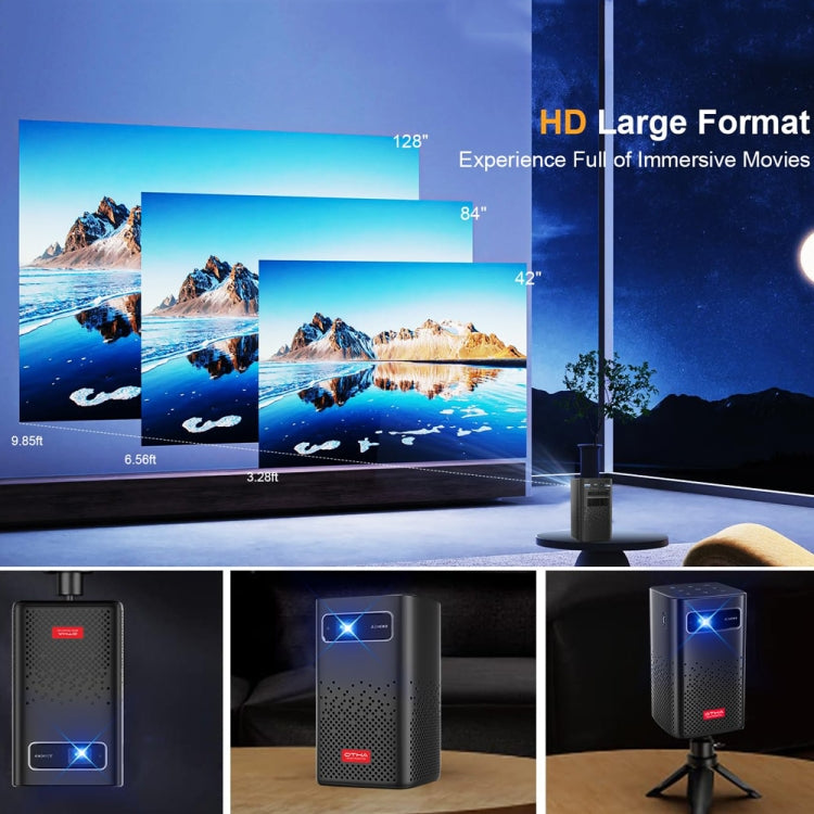 Proiettore musicale domestico 4K HD portatile per esterni TOUMEI C900 con batteria integrata, US Plug, EU Plug, UK Plug