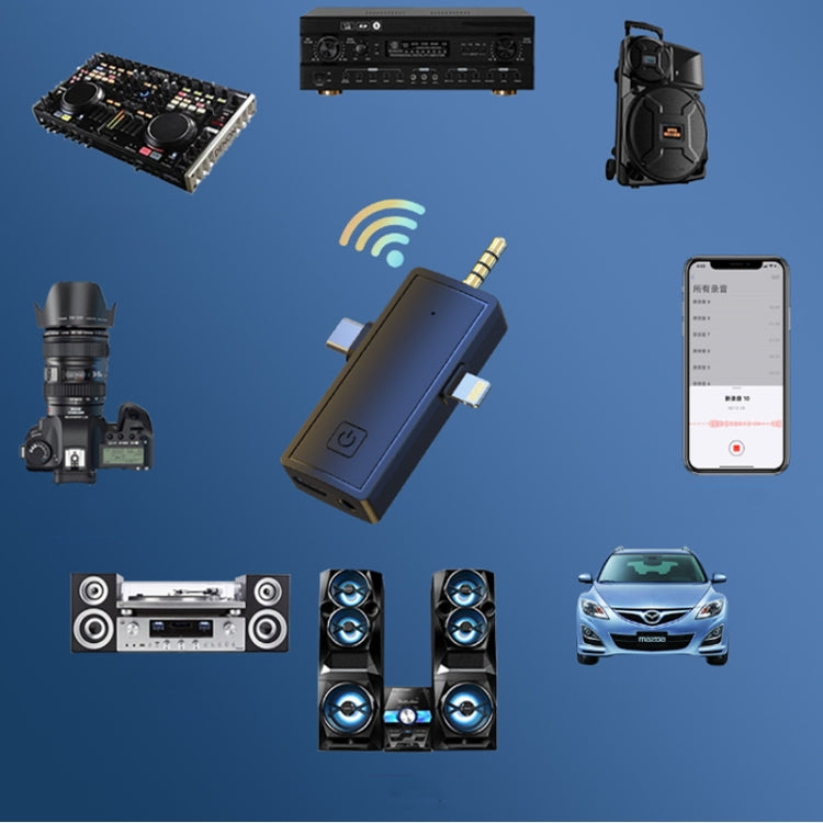 Microfono Lavalier wireless 3 in 1 per iPhone Type-C / USB-C Jack da 3,5 mm Smartphone Fotocamera SLR PC, 1 Drag 1, 1 Drag 2