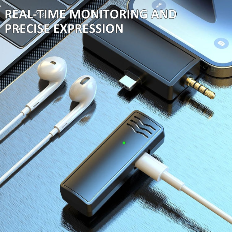 Microfono Lavalier wireless 3 in 1 per iPhone Type-C / USB-C Jack da 3,5 mm Smartphone Fotocamera SLR PC, 1 Drag 1, 1 Drag 2