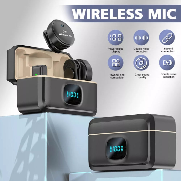 Microfono Lavalier wireless con pulsante, ventosa magnetica e design a clip posteriore, 8 Pin, USB-C / Type-C