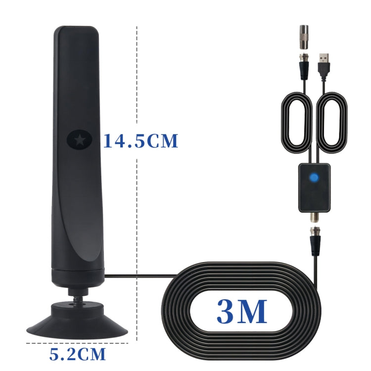 Antenna TV digitale interna 4K 1080P per canali locali, portata 50 miglia con amplificatore di segnale, 50 Miles 20dBi HDTV-T2