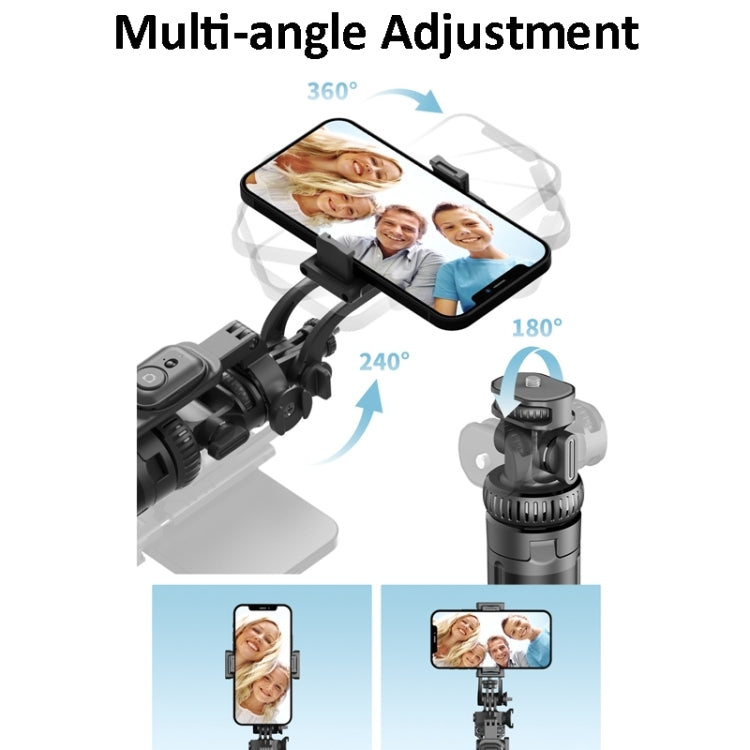 Selfie stick con treppiede in metallo da 2 m con 4 interfacce di espansione e luce di riempimento D07 per fotocamera del telefono, With D07 Fill Light