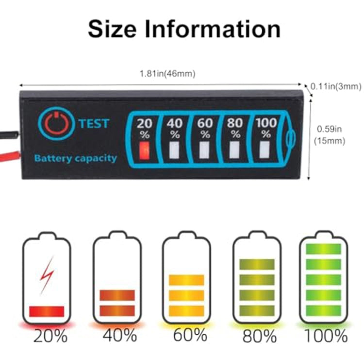 Scheda di visualizzazione universale a LED per tensione ed elettricità con batteria al piombo e al litio, Universal LED