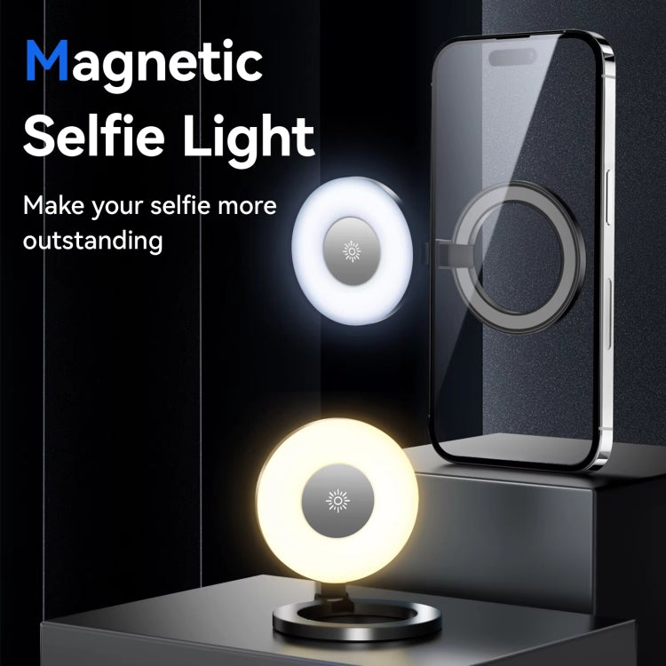TELESIN Luce magnetica per selfie, ricaricabile, design reversibile, luce di riempimento, P5-BGD-01