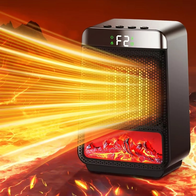 Riscaldatore PTC da tavolo E03 con luce a fiamma dinamica, US Plug, EU Plug, UK Plug