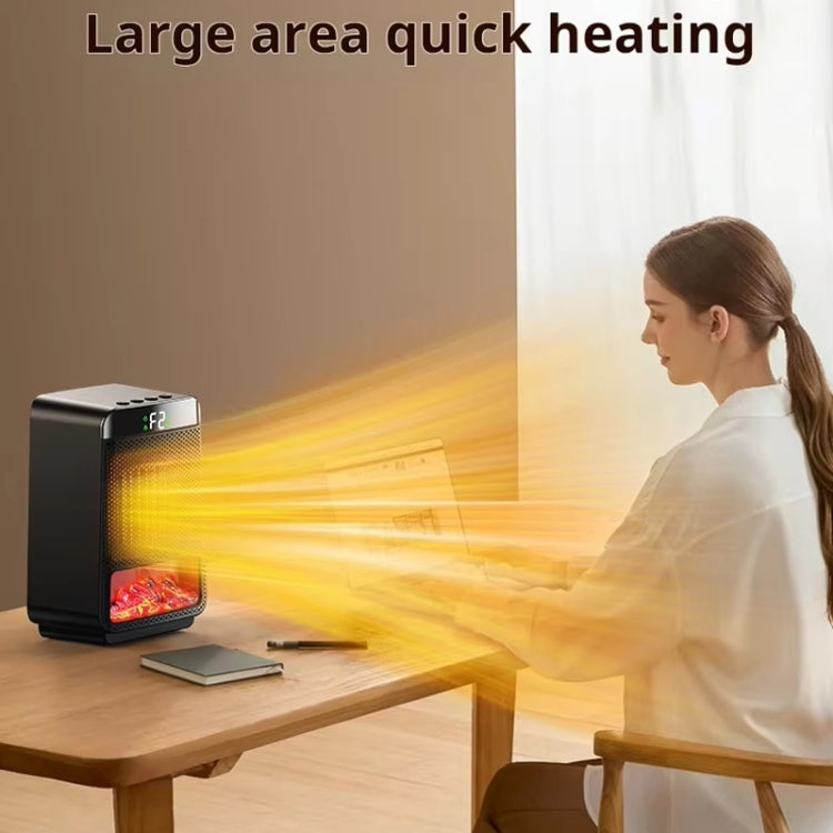 Riscaldatore PTC da tavolo E03 con luce a fiamma dinamica, US Plug, EU Plug, UK Plug