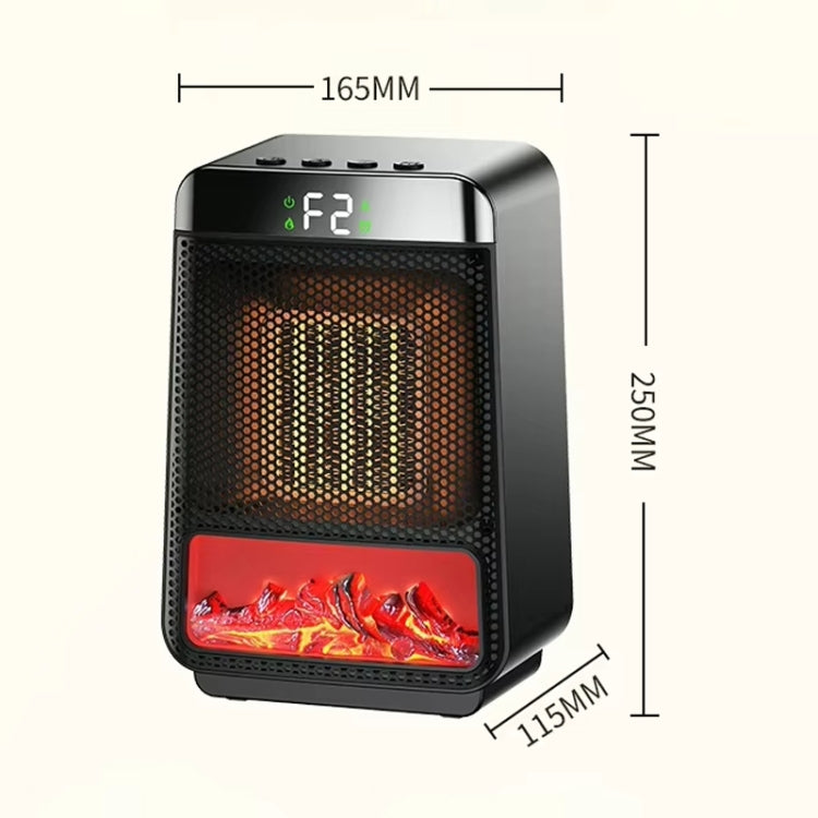 Riscaldatore PTC da tavolo E03 con luce a fiamma dinamica, US Plug, EU Plug, UK Plug