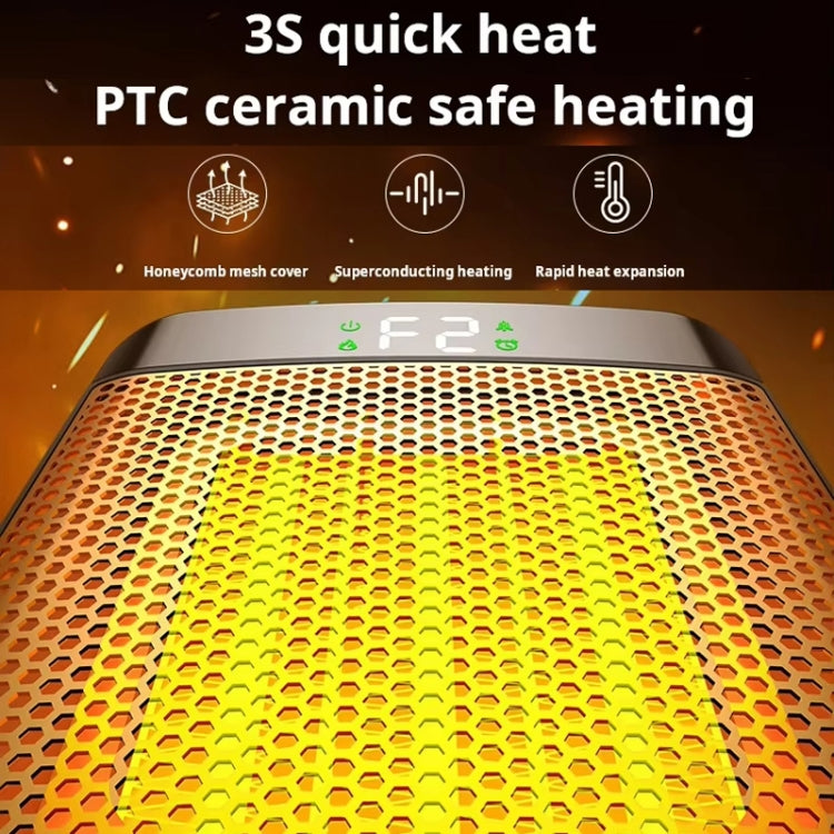 Riscaldatore PTC da tavolo E03 con luce a fiamma dinamica, US Plug, EU Plug, UK Plug