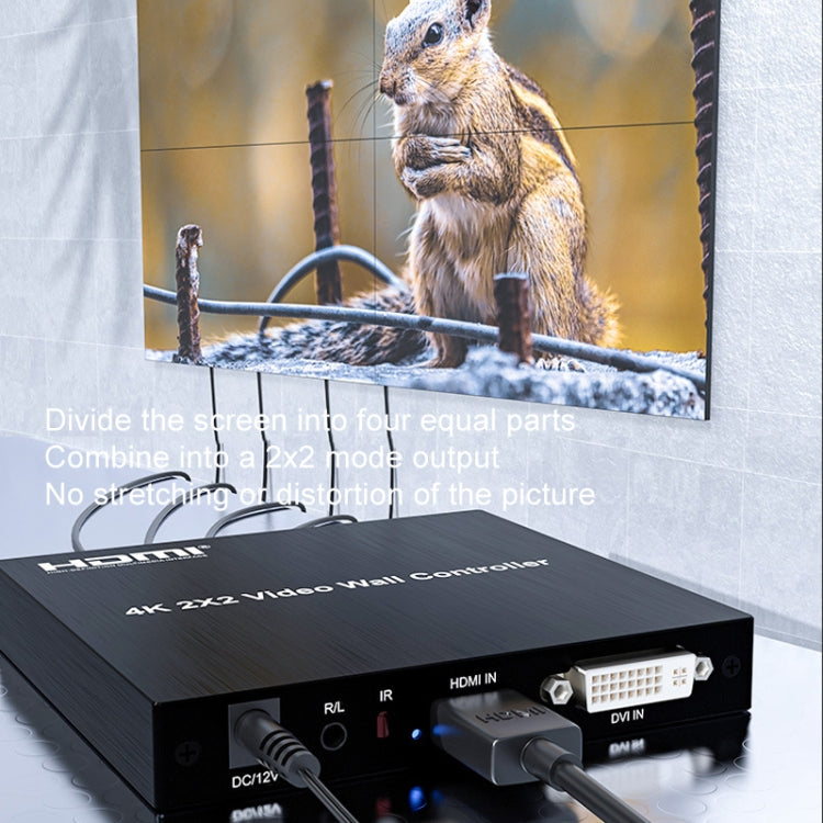 Supporto video HD Splice HDMI 4K 2x2 Ingresso HDMI / DVI Uscita HDMI 4CH, 4K With US Plug, 4K With EU Plug, 4K With UK Plug
