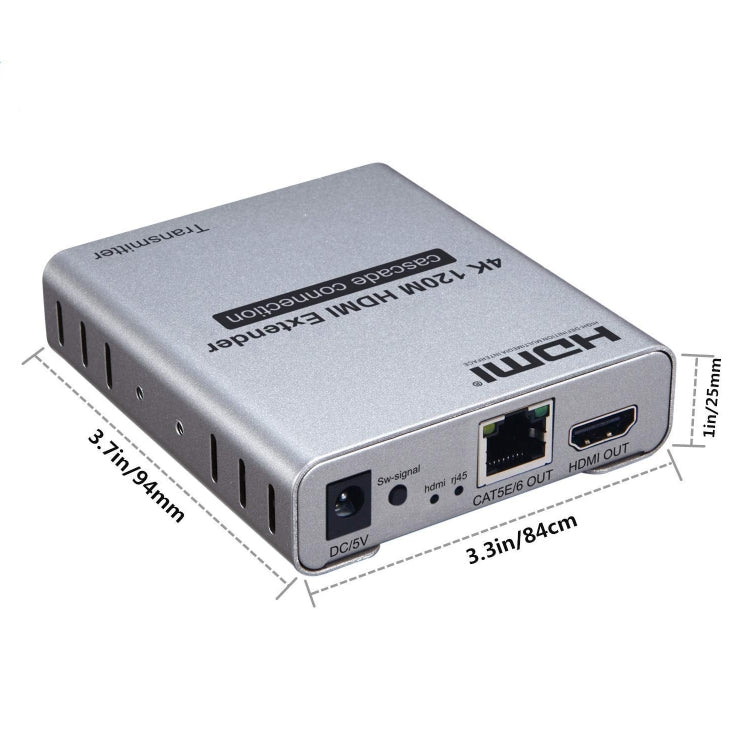 Trasmettitore/ricevitore HDMI singolo cavo 120M Extender Trasmettitore HD 4K, US Plug, UK Plug, EU Plug