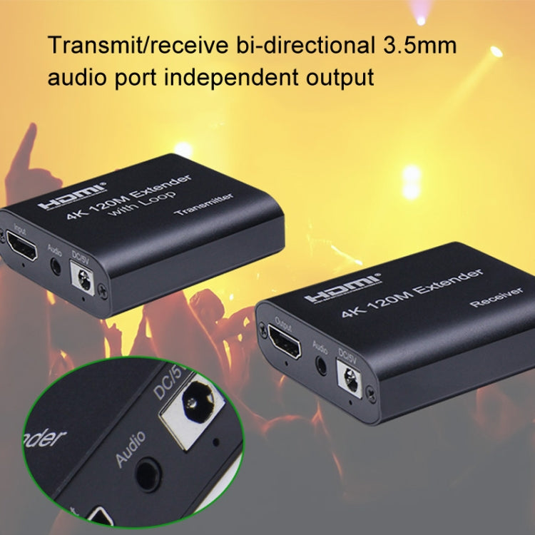 Cavo di rete singolo HDMI a RJ45 da 120 m, estensore di rete HD 4K, ricevitore+trasmettitore, US Plug, UK Plug, EU Plug