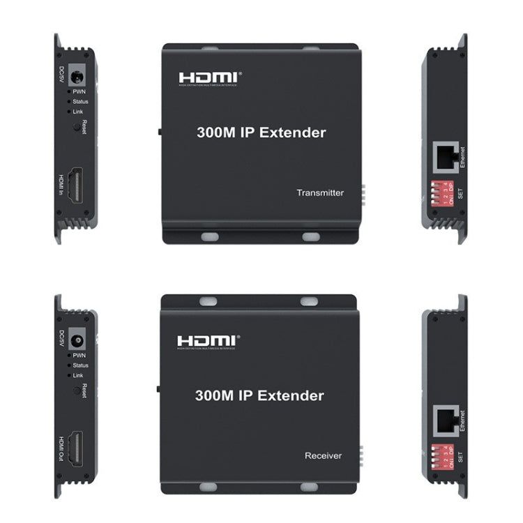 Extender HDMI IP 300M Trasmissione video HD, trasmettitore + ricevitore, US Plug, UK Plug, EU Plug
