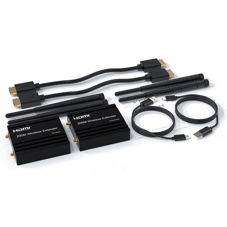 Amplificatore di segnale extender HDMI wireless 200M, trasmettitore + ricevitore, 200M