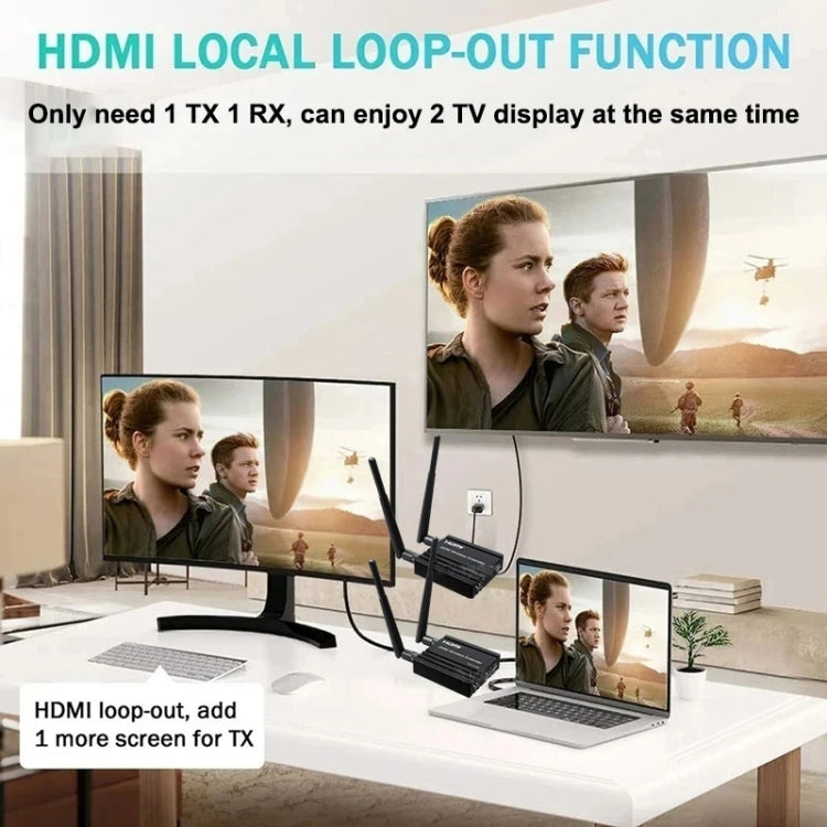 Amplificatore di segnale extender HDMI wireless 200M, trasmettitore + ricevitore, 200M