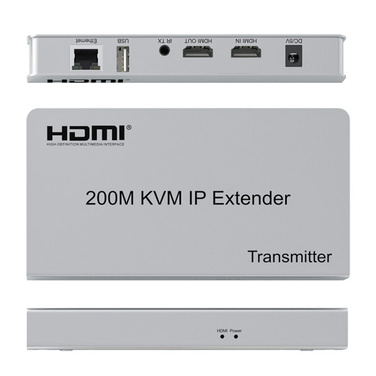 KVM 200m HDMI IP Extender RJ45 Cavo di rete Extender video, trasmettitore + ricevitore, spina USA, 200m