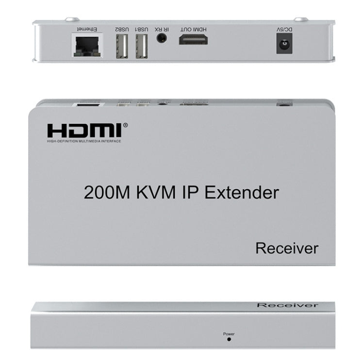 KVM 200m HDMI IP Extender RJ45 Cavo di rete Extender video, trasmettitore + ricevitore, spina USA, 200m